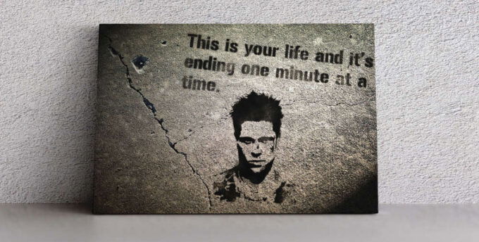 Fight Club Poster Quote Motivation Canvas Unique Design Wall Art Print Hand Made Ready to Hang Custom Design