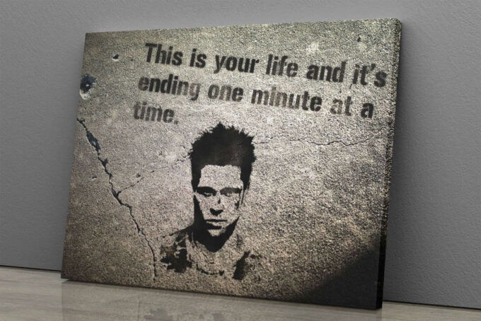 Fight Club Poster Quote Motivation Canvas Unique Design Wall Art Print Hand Made Ready to Hang Custom Design
