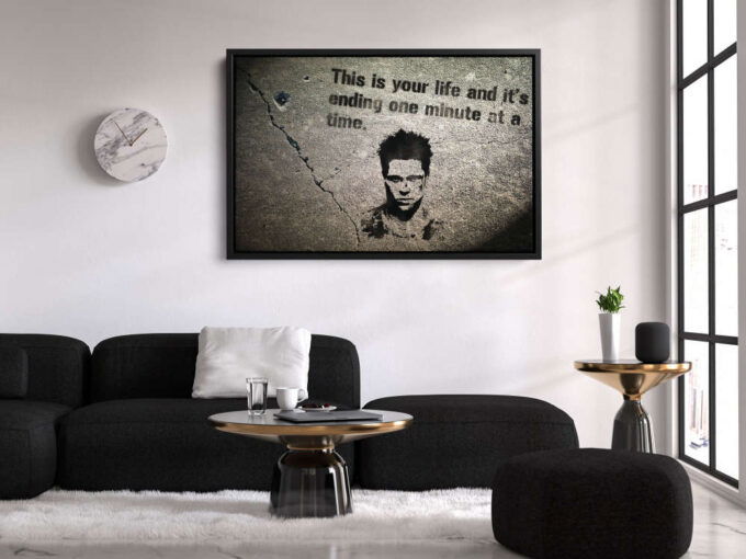 Fight Club Poster Quote Motivation Canvas Unique Design Wall Art Print Hand Made Ready to Hang Custom Design