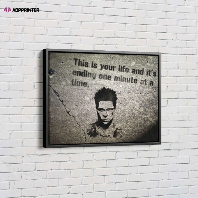 Fight Club Poster Quote Motivation Canvas Unique Design Wall Art Print Hand Made Ready to Hang Custom Design