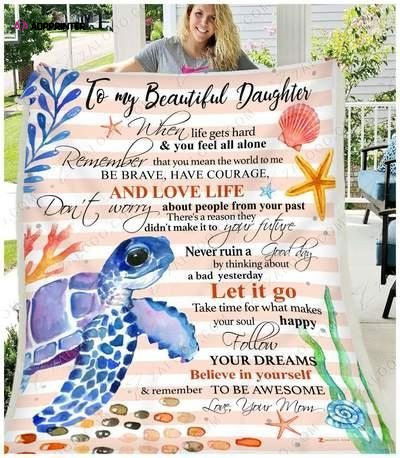 Fleece Blanket – TURTLE – Daughter (Mom) – Remember to be awesome Ph310715 Fleece Blanket – TURTLE – Daughter (Mom) – Remember to be awesome Ph310715