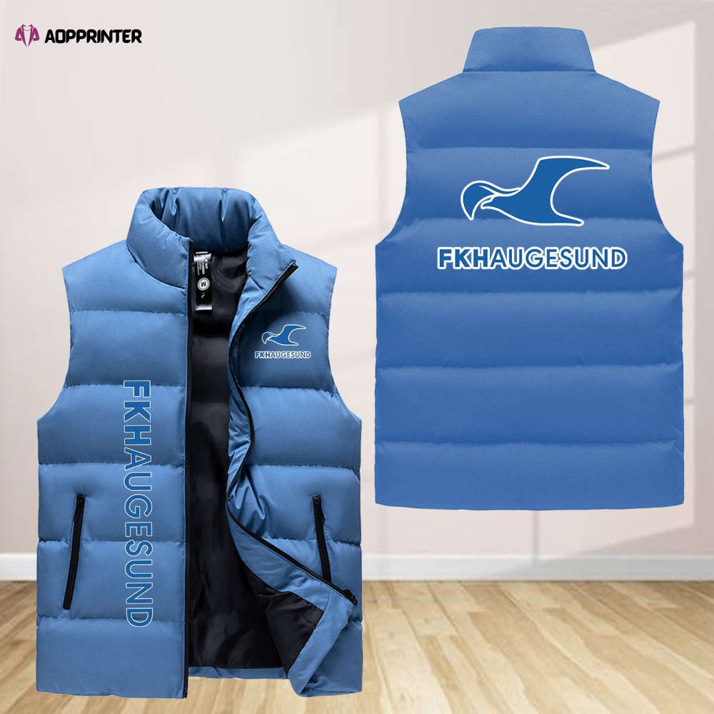 Fotballklubben Haugesund Sleeveless Puffer Jacket Custom For Fans Gifts Fotballklubben Haugesund Sleeveless Puffer Jacket Custom For Fans Gifts