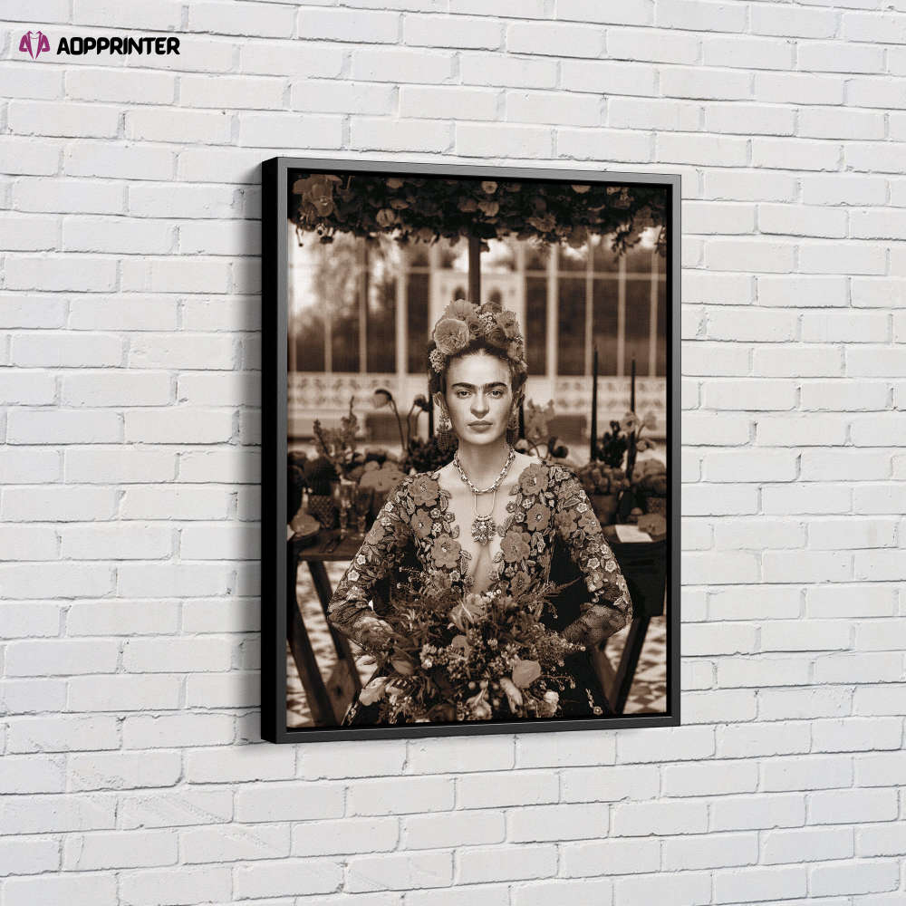 Frida Kahlo Portrait Retro Art Woman Design Canvas Unique Design Wall Art Print Hand Made Ready to Hang Custom Design Frida Kahlo Portrait Retro Art Woman Design Canvas Unique Design Wall Art Print Hand Made Ready to Hang Custom Design