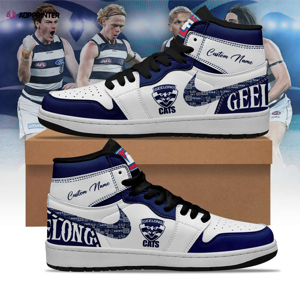 Geelong Cats AFL Personalized Air Jordan 1 Sneakers High Top For Fans Geelong Cats AFL Personalized Air Jordan 1 Sneakers High Top For Fans