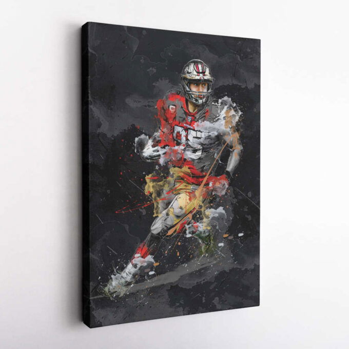 George Kittle Art San Francisco 49ers NFL Canvas Wall Art Home Decor Framed Poster Man Cave Gift