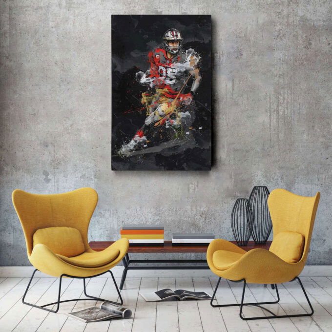 George Kittle Art San Francisco 49ers NFL Canvas Wall Art Home Decor Framed Poster Man Cave Gift