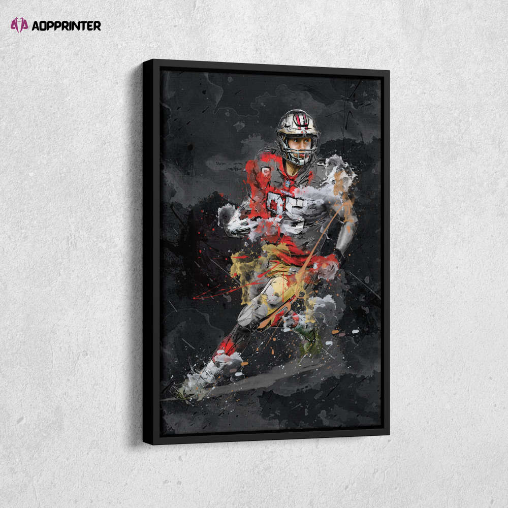 George Kittle Art San Francisco 49ers NFL Canvas Wall Art Home Decor Framed Poster Man Cave Gift George Kittle Art San Francisco 49ers NFL Canvas Wall Art Home Decor Framed Poster Man Cave Gift