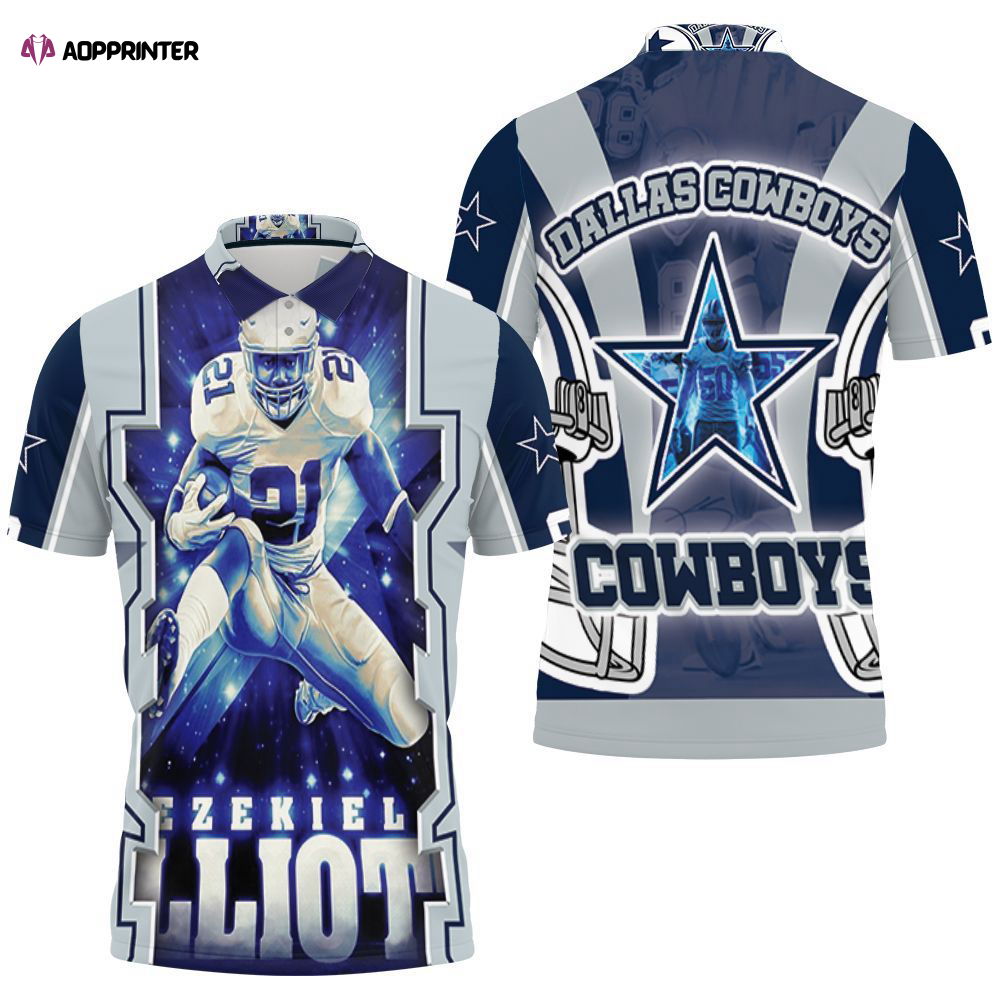 Gift For Fans, Ezekiel Elliott 21 Dallas Cowboys 3D Polo Shirt Gift For Fans, Ezekiel Elliott 21 Dallas Cowboys 3D Polo Shirt