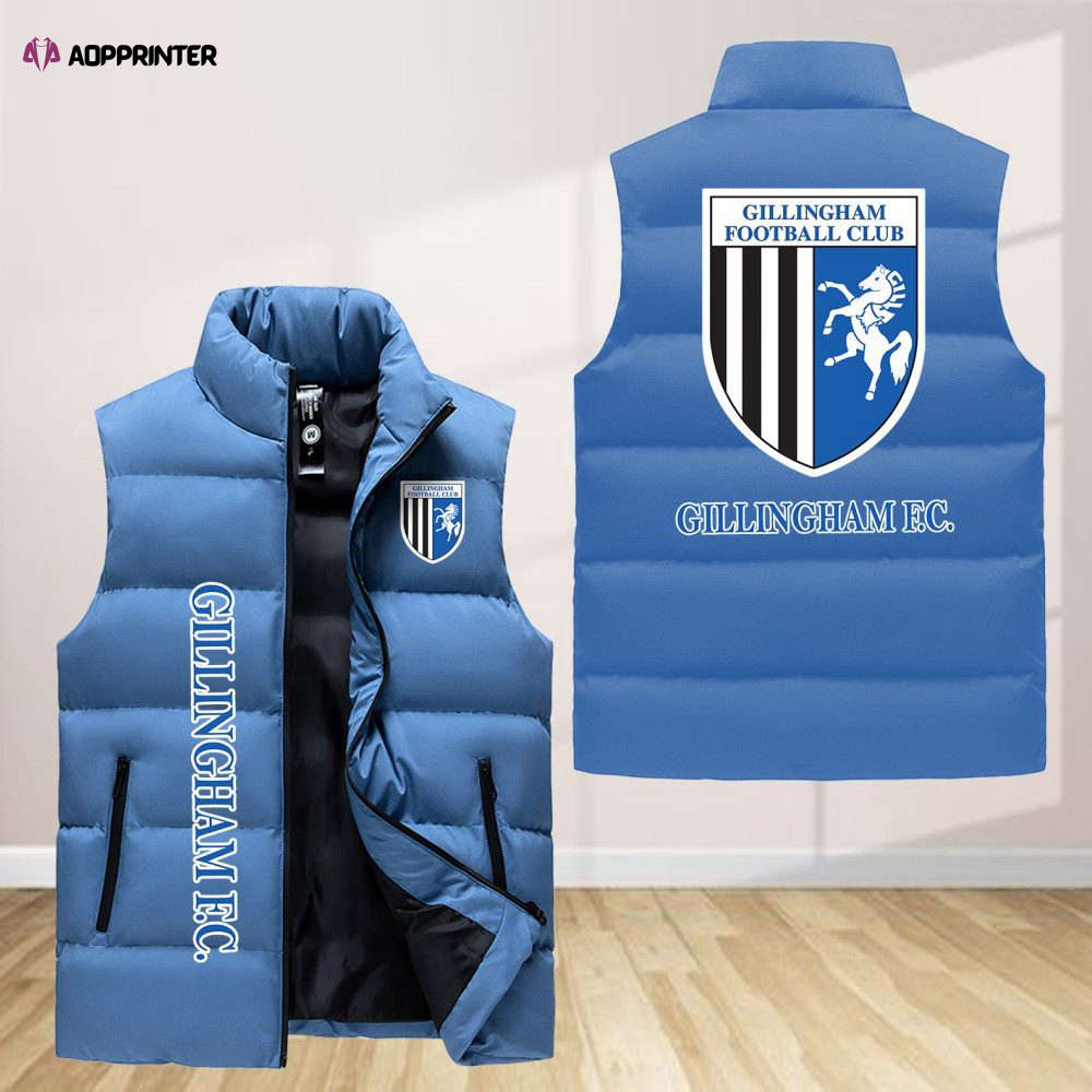 Gillingham Sleeveless Puffer Jacket Custom For Fans Gifts Gillingham Sleeveless Puffer Jacket Custom For Fans Gifts