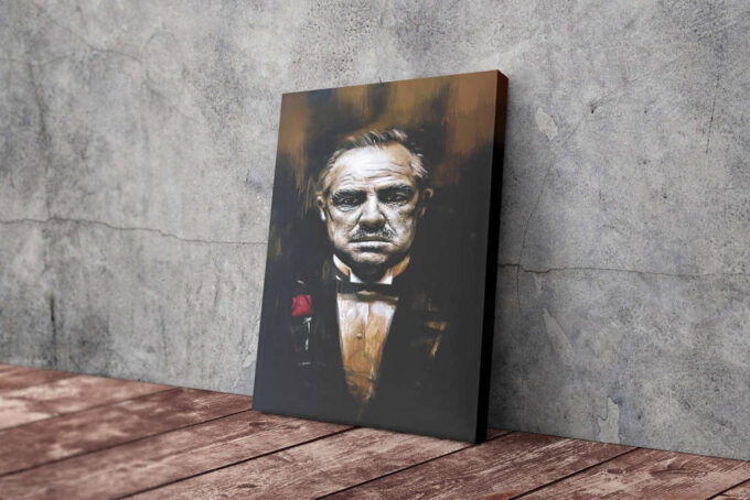 Godfather Poster Don Corleone Painting Canvas Unique Design Wall Art Print Hand Made Ready to Hang Custom Design