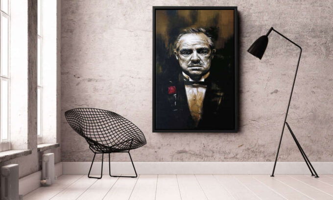 Godfather Poster Don Corleone Painting Canvas Unique Design Wall Art Print Hand Made Ready to Hang Custom Design