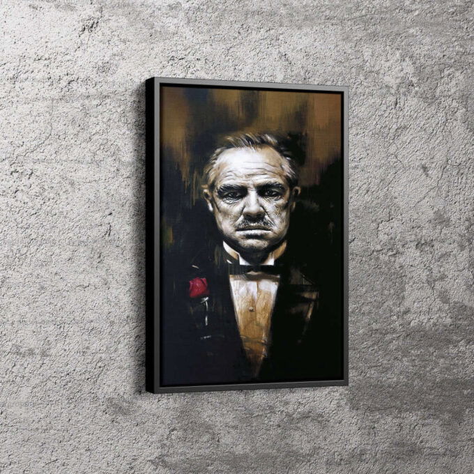 Godfather Poster Don Corleone Painting Canvas Unique Design Wall Art Print Hand Made Ready to Hang Custom Design