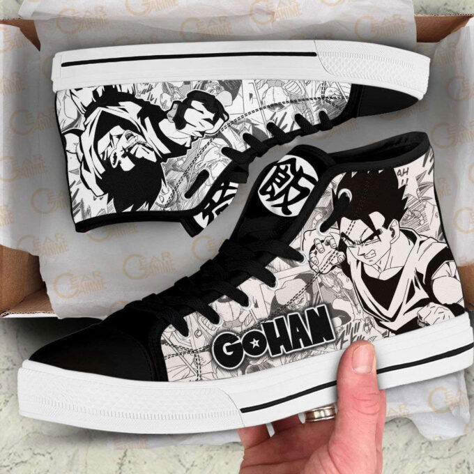 Gohan High Top Canvas Shoes Custom Dragon Ball Manga For Fans
