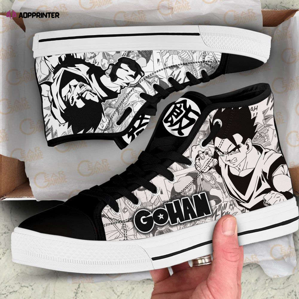Gohan High Top Canvas Shoes Custom Dragon Ball Manga For Fans Gohan High Top Canvas Shoes Custom Dragon Ball Manga For Fans