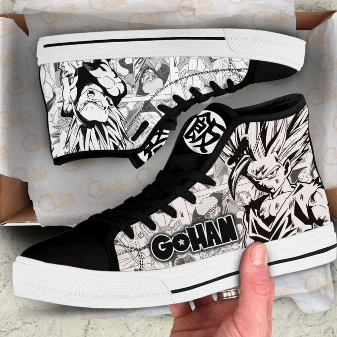 Gohan Super Saiyan High Top Canvas Shoes Custom Dragon Ball Manga For Fans