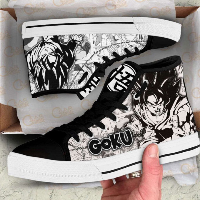 Goku Blue High Top Canvas Shoes Custom Dragon Ball Manga For Fans