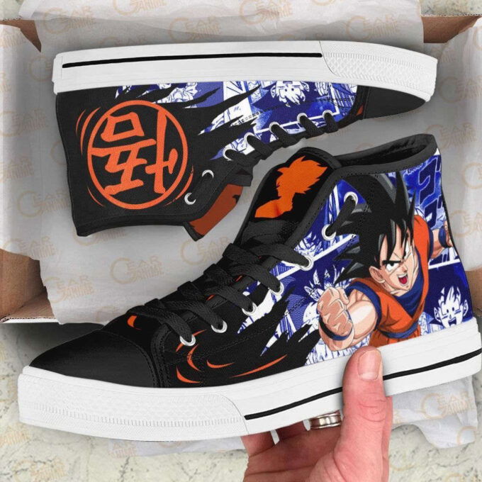 Goku Emblem High Top Canvas Shoes Custom Dragon Ball Anime For Fans