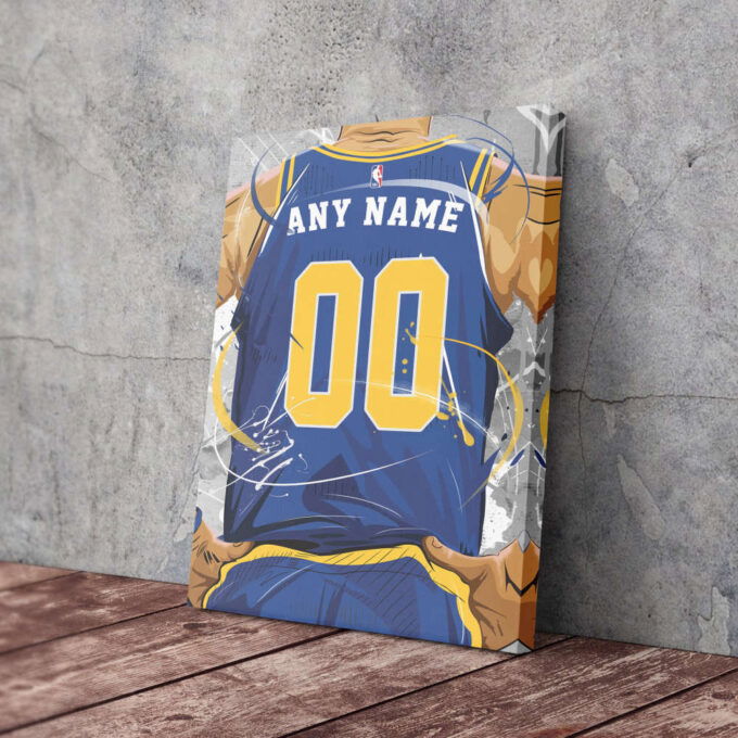 Golden State Warriors Jersey NBA Personalized Jersey Custom Name and Number Canvas Wall Art  Print Home Decor Framed Poster Man Cave Gift