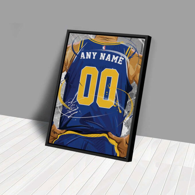 Golden State Warriors Jersey NBA Personalized Jersey Custom Name and Number Canvas Wall Art  Print Home Decor Framed Poster Man Cave Gift