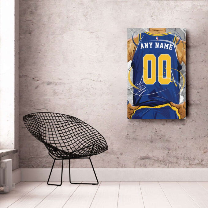 Golden State Warriors Jersey NBA Personalized Jersey Custom Name and Number Canvas Wall Art  Print Home Decor Framed Poster Man Cave Gift