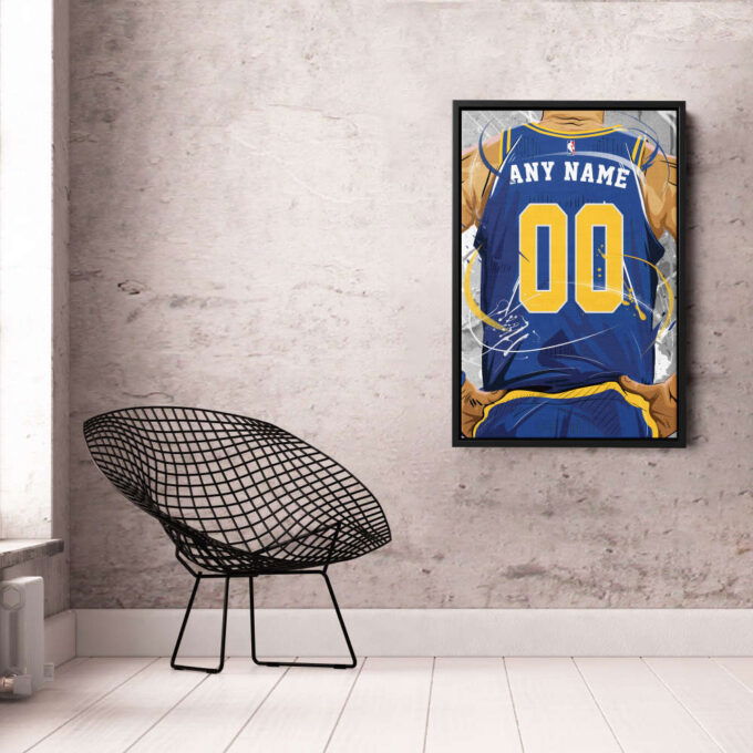 Golden State Warriors Jersey NBA Personalized Jersey Custom Name and Number Canvas Wall Art  Print Home Decor Framed Poster Man Cave Gift