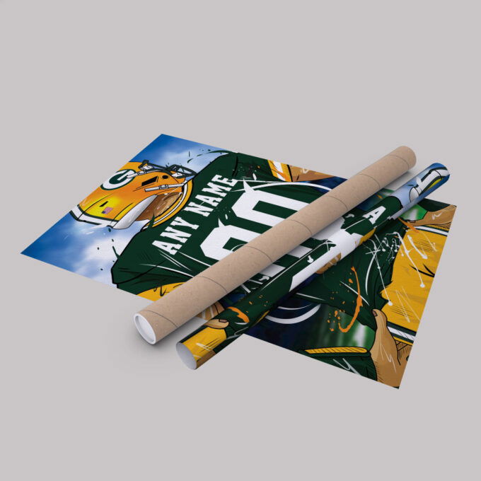 Green Bay Packers Jersey NFL Personalized Jersey Custom Name and Number Canvas Wall Art  Print Home Decor Framed Poster Man Cave Gift