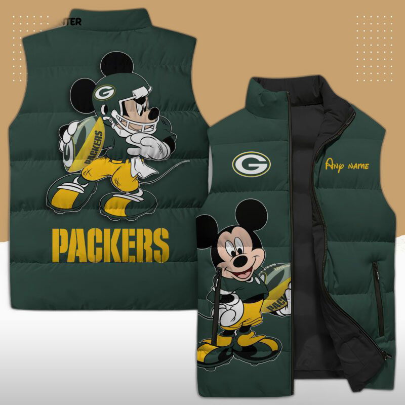 Green Bay Packers NFL Sleeveless Puffer Jacket Custom For Fans Gifts Green Bay Packers NFL Sleeveless Puffer Jacket Custom For Fans Gifts