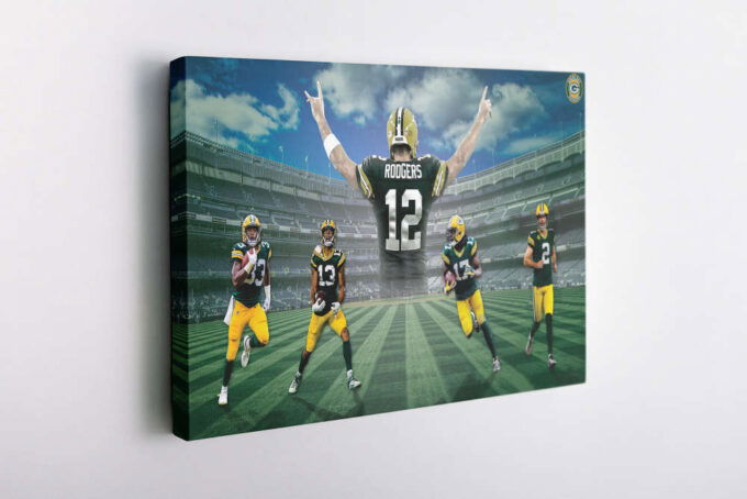 Green Bay Packers Poster Football Canvas Unique Design Wall Art Print Hand Made Ready to Hang Custom Design