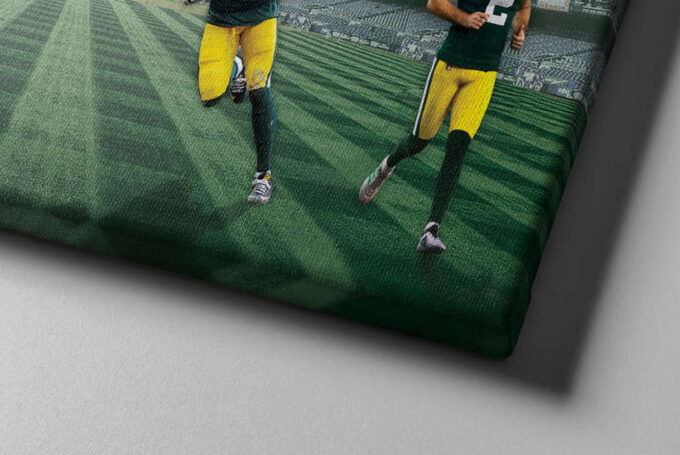 Green Bay Packers Poster Football Canvas Unique Design Wall Art Print Hand Made Ready to Hang Custom Design
