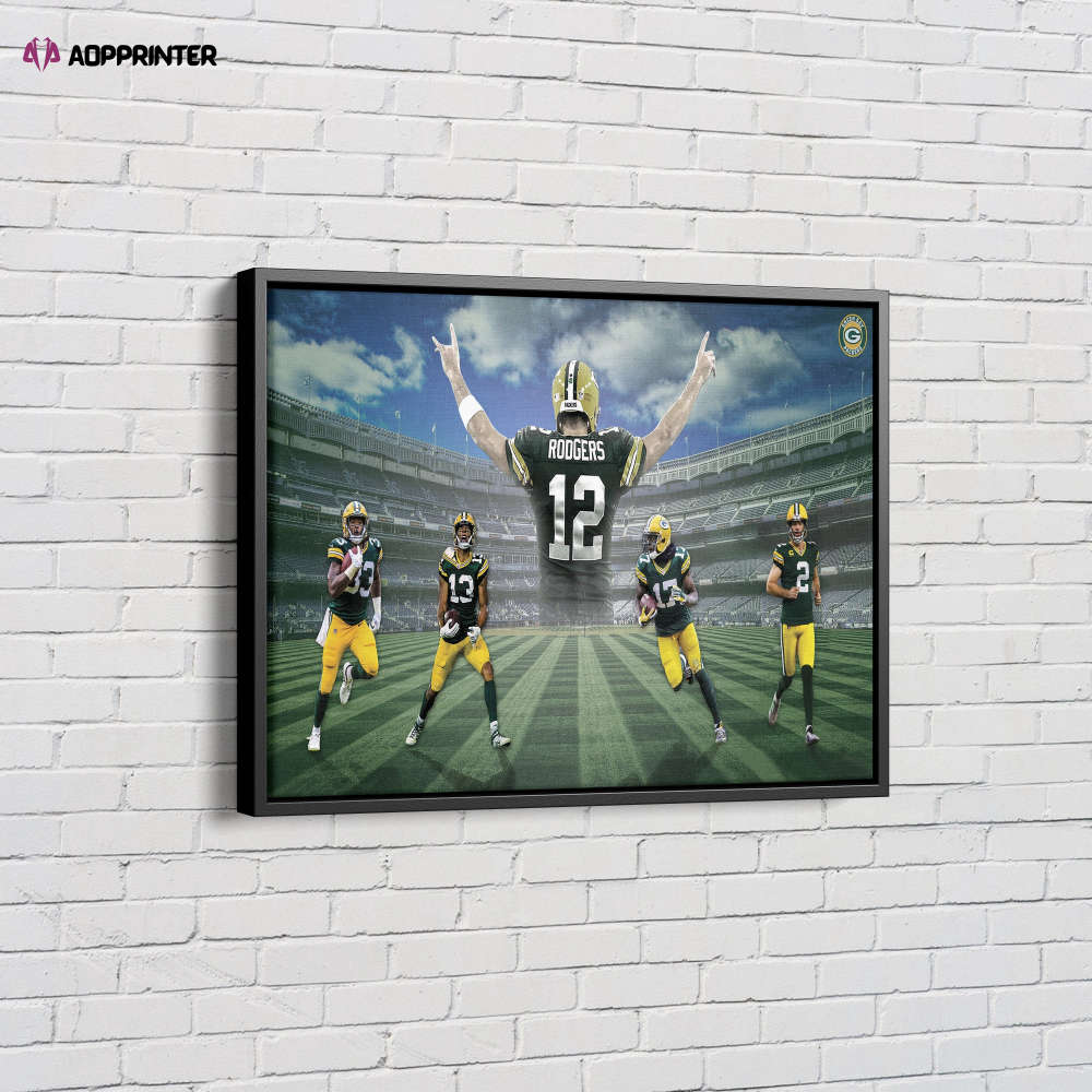 Green Bay Packers Poster Football Canvas Unique Design Wall Art Print Hand Made Ready to Hang Custom Design Green Bay Packers Poster Football Canvas Unique Design Wall Art Print Hand Made Ready to Hang Custom Design