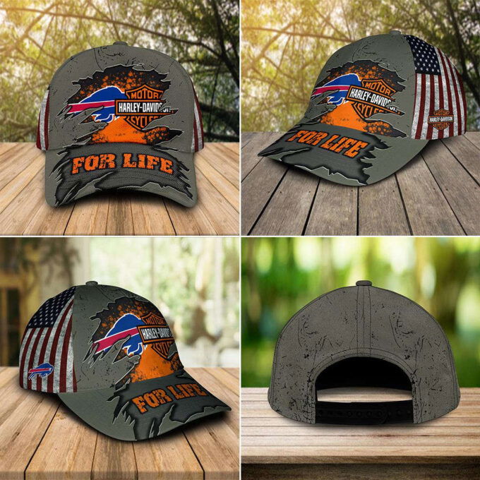 Harley Davidson Buffalo Bills 3D Allover Print Classic Cap Hat For Men Women