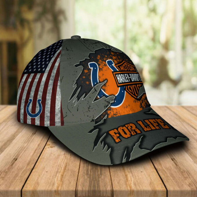 Harley Davidson Indianapolis Colts 3D Allover Print Classic Cap Hat For Men Women