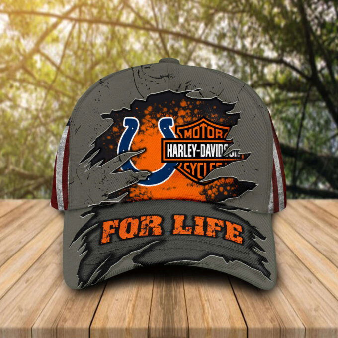 Harley Davidson Indianapolis Colts 3D Allover Print Classic Cap Hat For Men Women