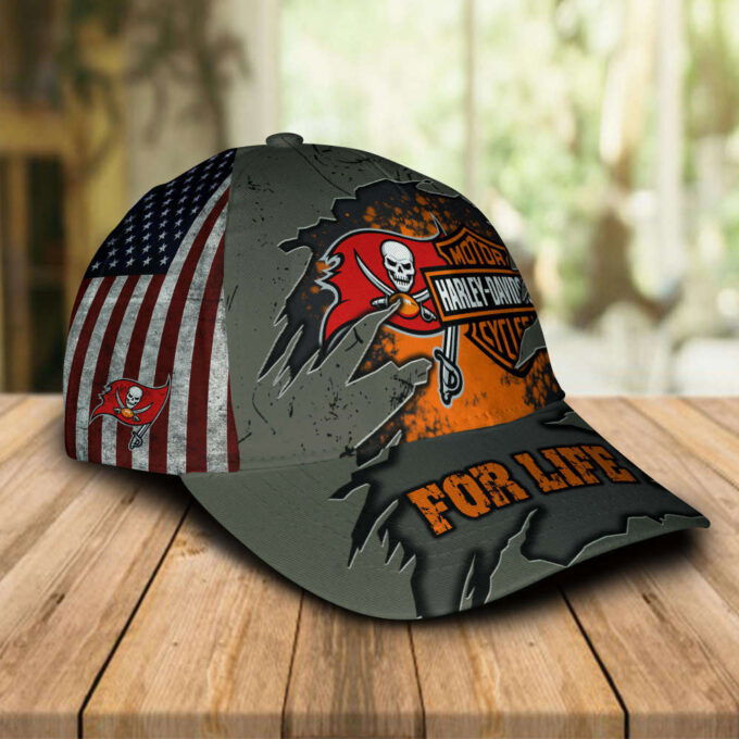Harley Davidson Tampa Bay Buccaneers 3D Allover Print Classic Cap Hat For Men Women