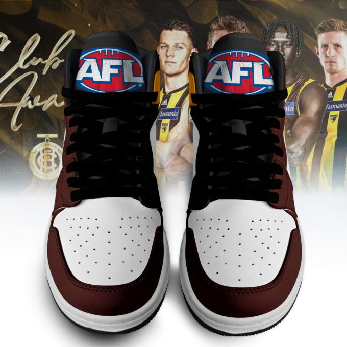 Hawthorn Hawks AFL Personalized Air Jordan 1 Sneakers High Top For Fans