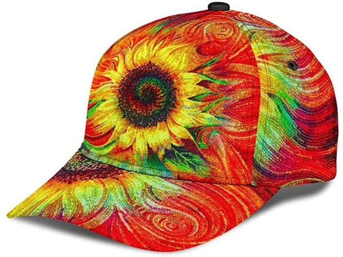 Hippie Sunflower Colorful Beautiful 3D Printed Unisex Hat Classic Cap