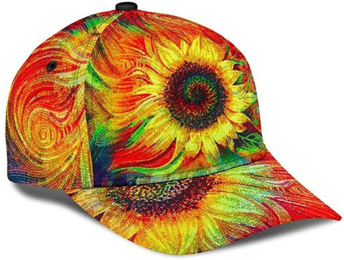 Hippie Sunflower Colorful Beautiful 3D Printed Unisex Hat Classic Cap