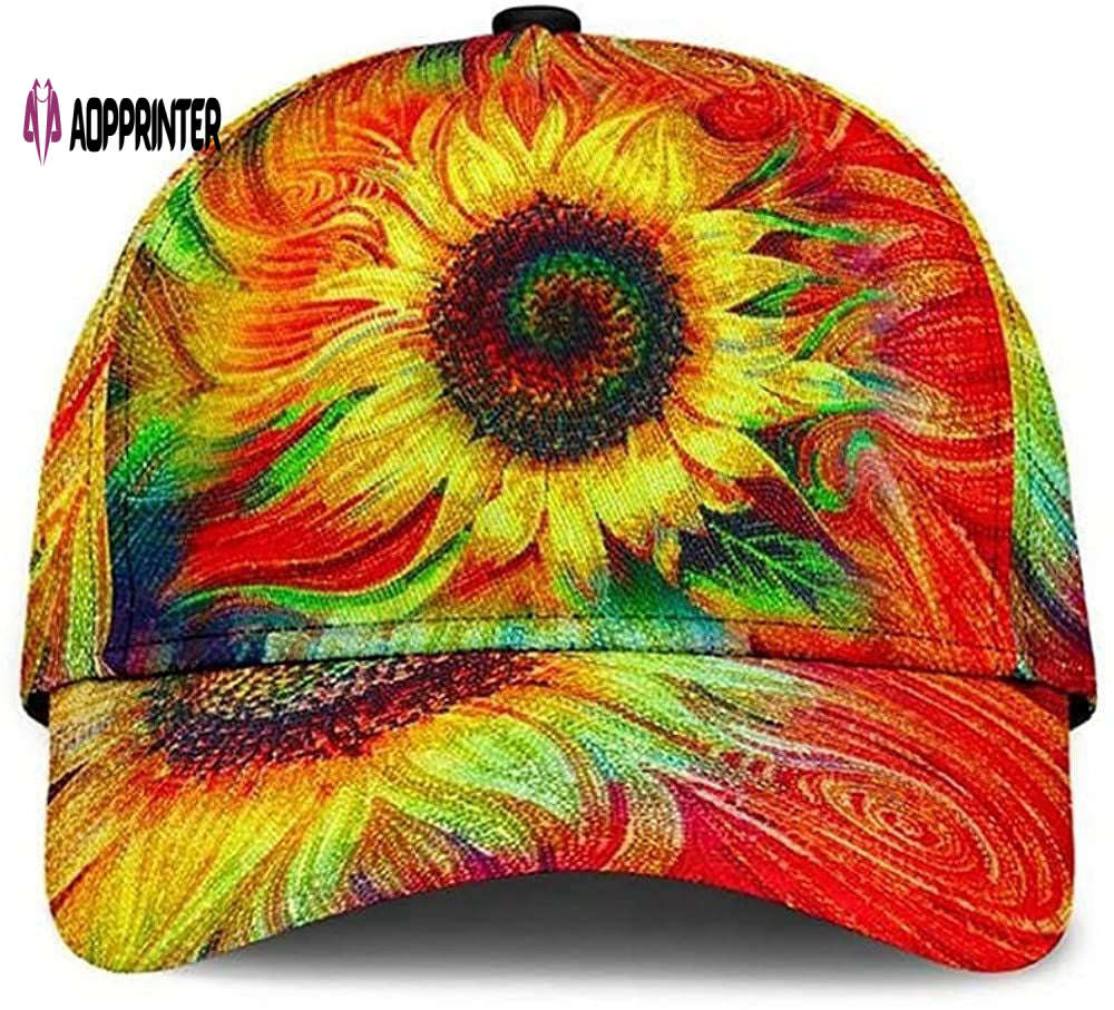 Hippie Sunflower Colorful Beautiful 3D Printed Unisex Hat Classic Cap Hippie Sunflower Colorful Beautiful 3D Printed Unisex Hat Classic Cap