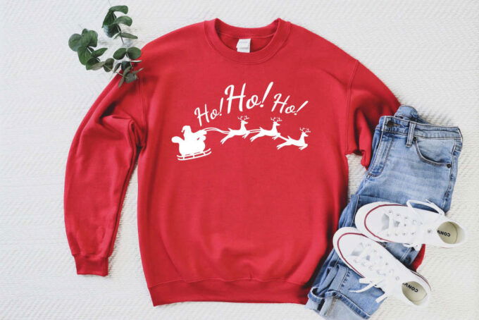 Ho Ho Ho Sweatshirt Funny Christmas Shirt Christmas Sweatshirt Custom Family Christmas Shirt Santa  Sweatshirt Christmas Gift Rudolph