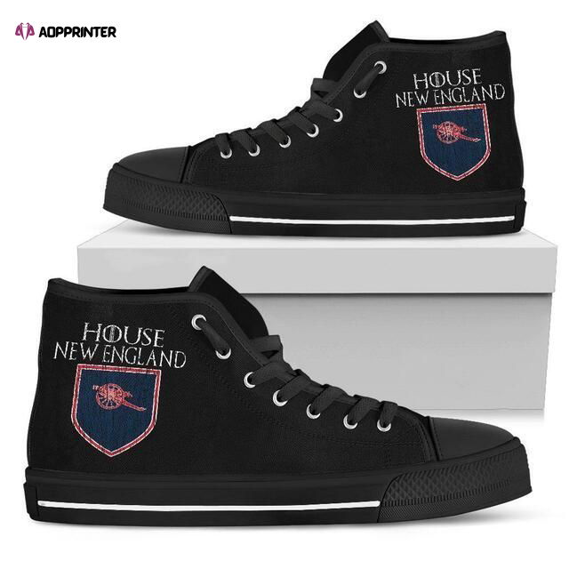 House New England Patriots NFL Custom Canvas High Top Shoes HT1157 House New England Patriots NFL Custom Canvas High Top Shoes HT1157