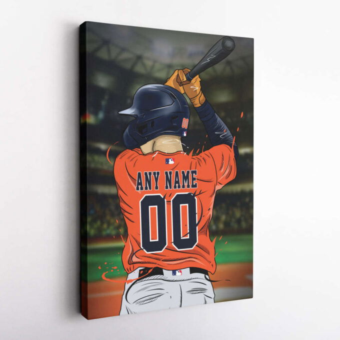 Houston Astros Jersey MLB Personalized Jersey Custom Name and Number Canvas Wall Art  Print Home Decor Framed Poster Man Cave Gift
