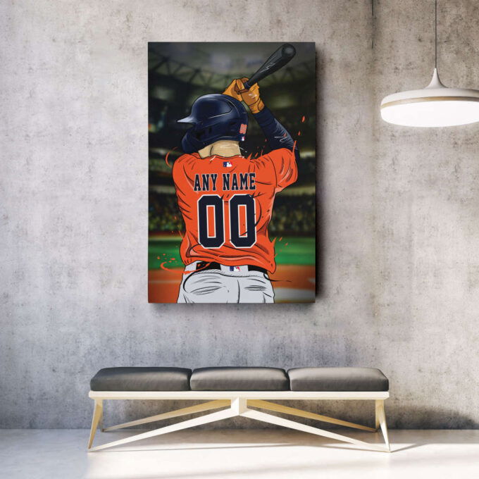 Houston Astros Jersey MLB Personalized Jersey Custom Name and Number Canvas Wall Art  Print Home Decor Framed Poster Man Cave Gift