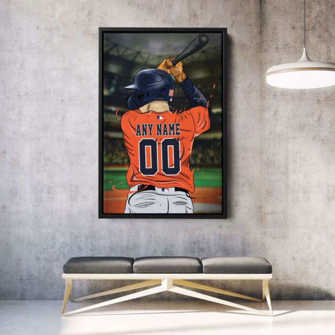 Houston Astros Jersey MLB Personalized Jersey Custom Name and Number Canvas Wall Art  Print Home Decor Framed Poster Man Cave Gift