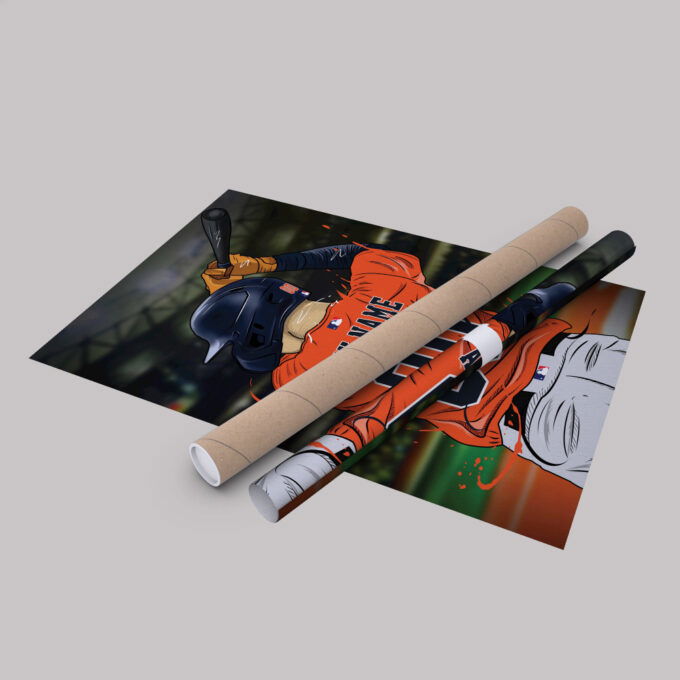 Houston Astros Jersey MLB Personalized Jersey Custom Name and Number Canvas Wall Art  Print Home Decor Framed Poster Man Cave Gift