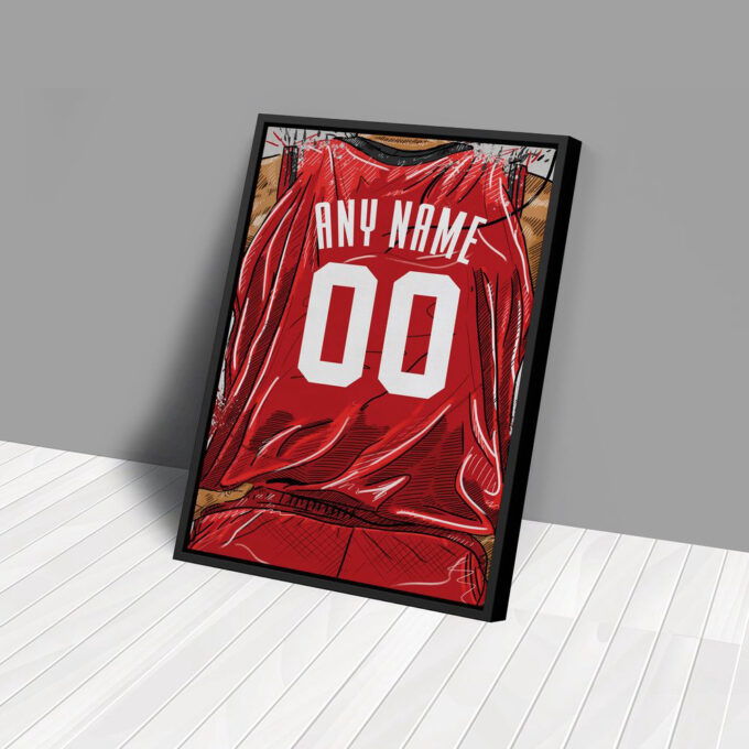 Houston Rockets Jersey Personalized Jersey NBA Custom Name and Number Canvas Wall Art Home Decor Framed Poster Man Cave Gift