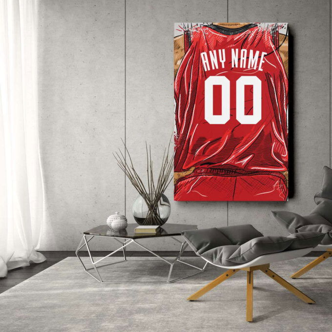 Houston Rockets Jersey Personalized Jersey NBA Custom Name and Number Canvas Wall Art Home Decor Framed Poster Man Cave Gift
