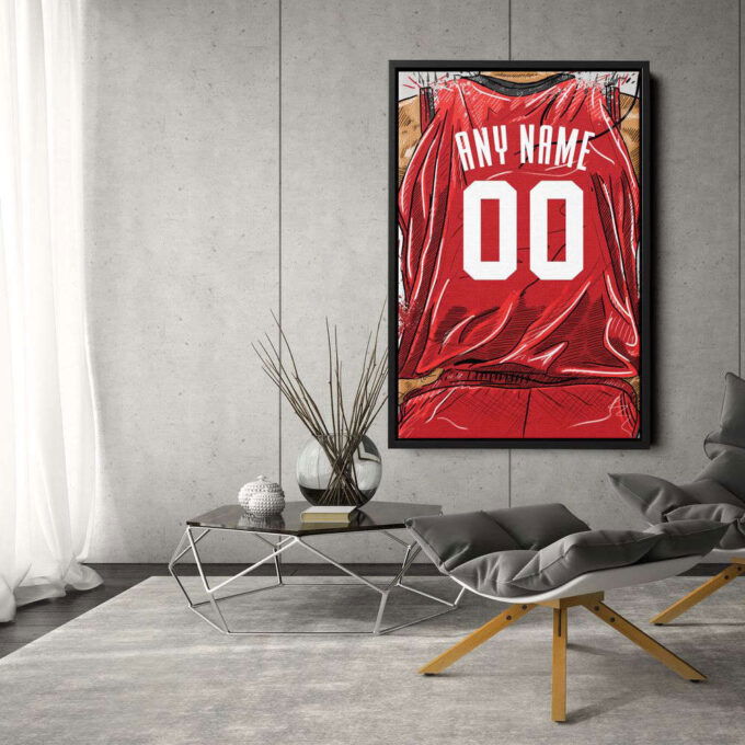 Houston Rockets Jersey Personalized Jersey NBA Custom Name and Number Canvas Wall Art Home Decor Framed Poster Man Cave Gift