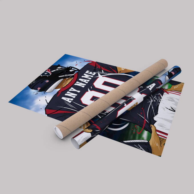 Houston Texans Jersey NFL Personalized Jersey Custom Name and Number Canvas Wall Art  Print Home Decor Framed Poster Man Cave Gift