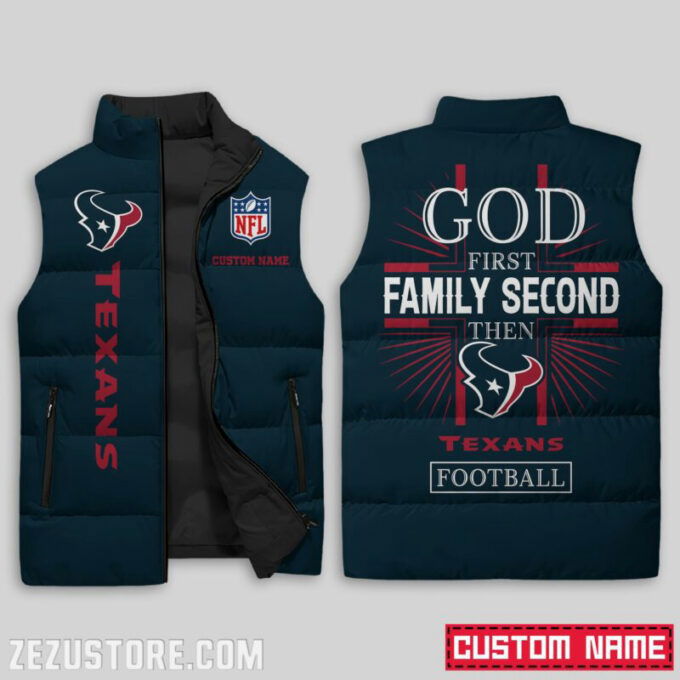 Houston Texans NFL Sleeveless Puffer Jacket Custom For Fans Gifts
