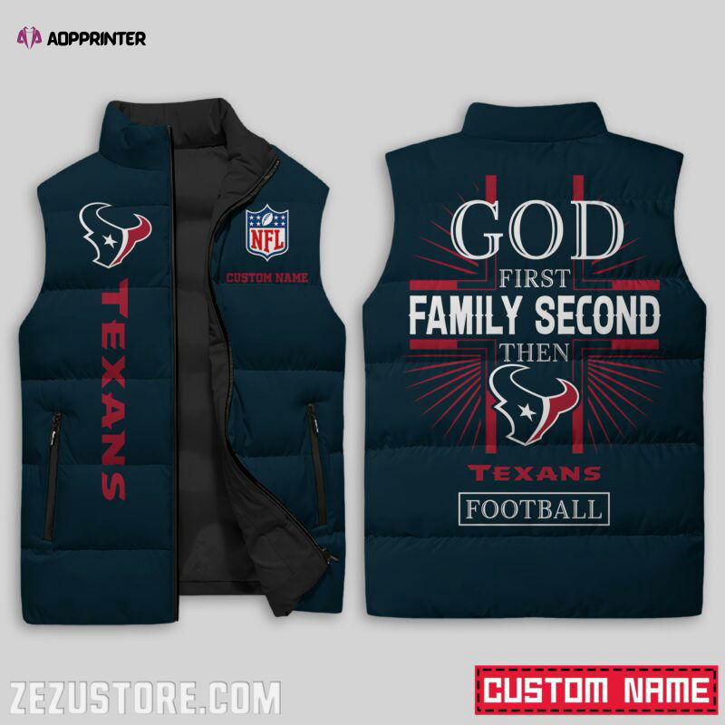 Houston Texans NFL Sleeveless Puffer Jacket Custom For Fans Gifts Houston Texans NFL Sleeveless Puffer Jacket Custom For Fans Gifts
